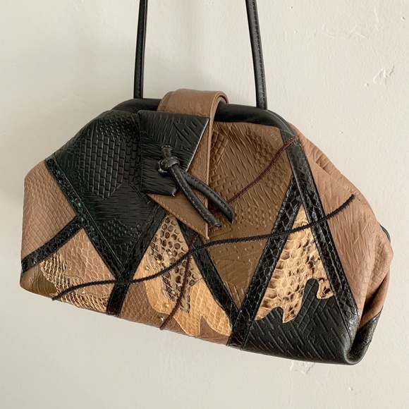 ❌Sold Vintage 80s Clemente Patchwork Snake Purse - Picture 13 of 13